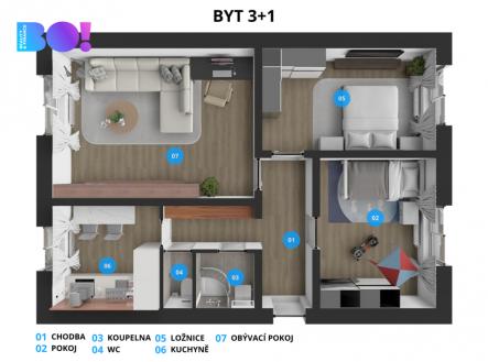 6.png | Prodej bytu, 3+1, 72 m²