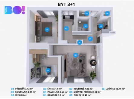 1.png | Pronájem bytu, 3+1, 74 m²