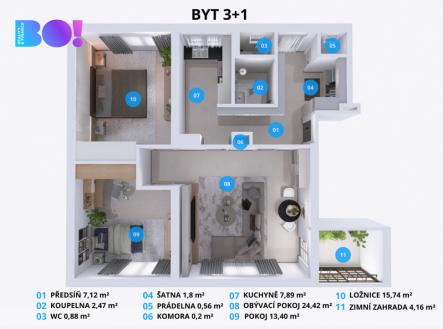 3.png | Pronájem bytu, 3+1, 74 m²