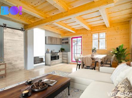 obývací pokoj a kuchyně 1 | Prodej - chata/rekreační objekt, 181 m²