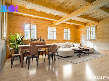 obývací pokoj a kuchyně 2 | Prodej - chata/rekreační objekt, 181 m²