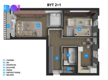 2.png | Prodej bytu, 2+1, 59 m²