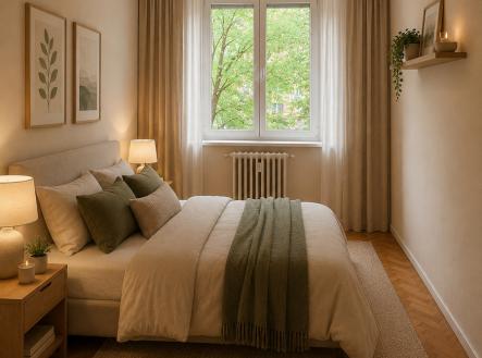 ložnice- vizualizace | Prodej bytu, 2+1, 54 m²