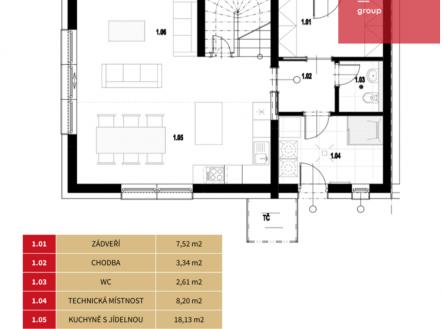 půdorys 1 NP | Prodej - dům/vila, 133 m²
