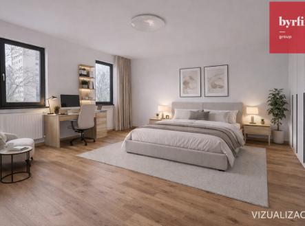 loznice-pracovna.png | Pronájem bytu, 2+kk, 63 m²