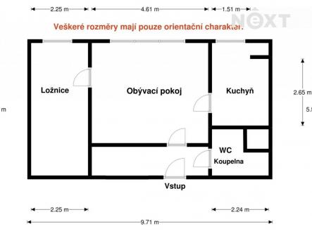 Prodej bytu, 2+1, 44 m²