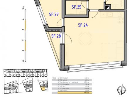 Prodej bytu, 2+kk, 48 m²