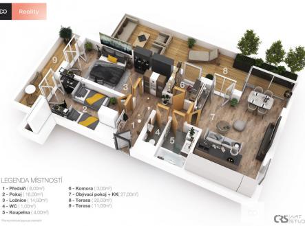 3d-planek.jpg | Prodej bytu, 3+kk, 79 m²
