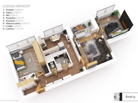 3d-layout.jpg | Pronájem bytu, 3+1, 58 m²