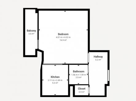 pudorys.jpg | Pronájem bytu, 1+kk, 34 m²
