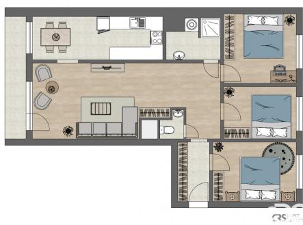 2d-layout-graficky-1.jpg | Prodej bytu, 4+1, 101 m²