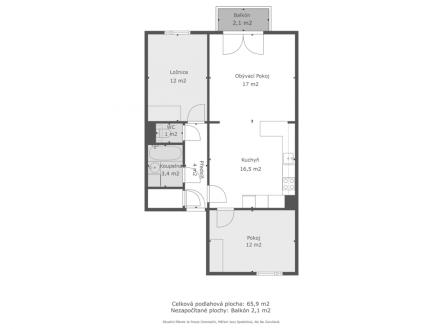 pudorys.jpg | Prodej bytu, 3+kk, 68 m²