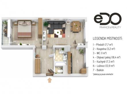 3d-pudorys-rimavske-soboty.jpg | Pronájem bytu, 2+1, 53 m²