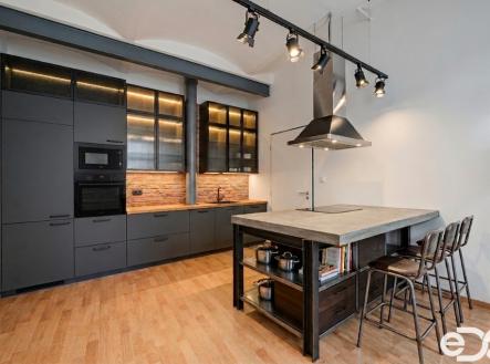 vizualizace kuchyňská linka | Prodej bytu, 3+kk, 91 m²
