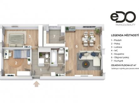 3d-pudorys-byt-3-1-praha-prosek.jpg | Prodej bytu, 3+1, 67 m²