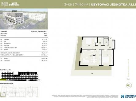 . | Prodej bytu, 3+kk, 70 m²