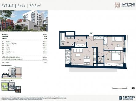 . | Prodej bytu, 3+kk, 71 m²