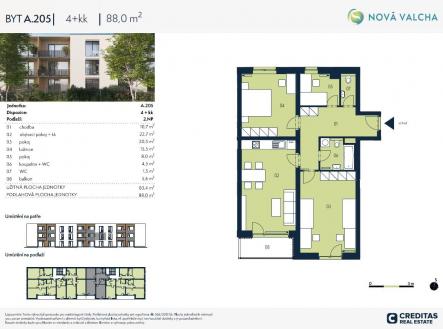 . | Prodej bytu, 4+kk, 88 m²