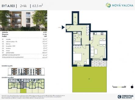 . | Prodej bytu, 2+kk, 64 m²