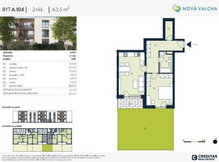 . | Prodej bytu, 2+kk, 64 m²