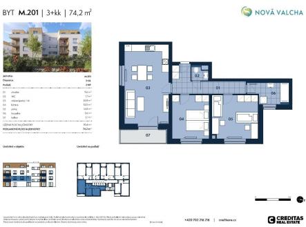. | Prodej bytu, 3+kk, 74 m²