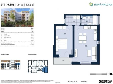 . | Prodej bytu, 2+kk, 52 m²