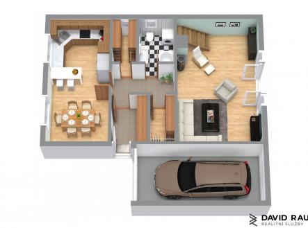 Rajhrad - 1. Floor - 3D Floor Plan | Prodej - dům/vila, 165 m²