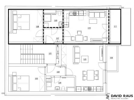 3 | Prodej bytu, 2+kk, 49 m²