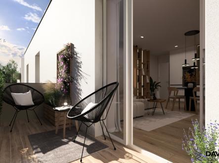 Bystřice_interiery_BALKÓN2 | Prodej bytu, 2+kk, 53 m²