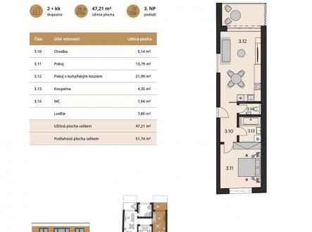 . | Prodej bytu, 2+kk, 59 m²