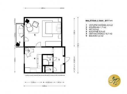 . | Prodej bytu, 1+1, 38 m²