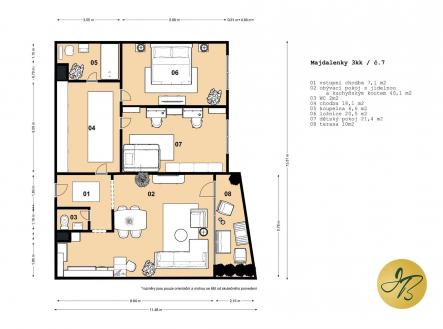 . | Prodej bytu, 3+kk, 117 m²