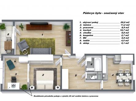 . | Prodej bytu, 2+1, 64 m²