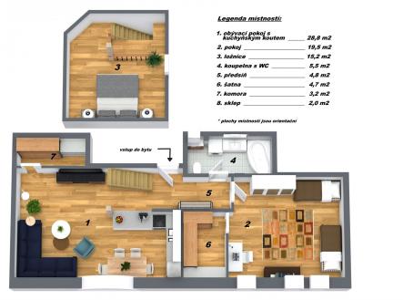 . | Prodej bytu, 3+kk, 82 m²