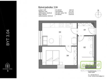 Prodej bytu, 2+kk, 42 m²