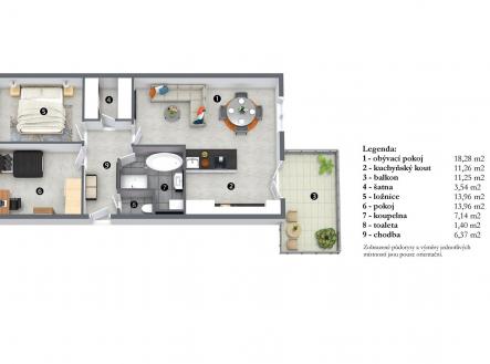 . | Prodej bytu, 3+kk, 80 m²
