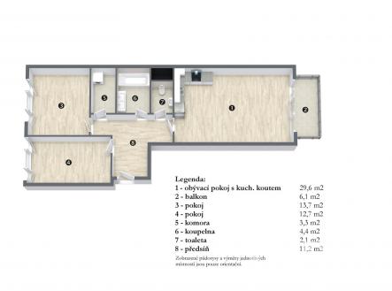. | Prodej bytu, 3+kk, 82 m²