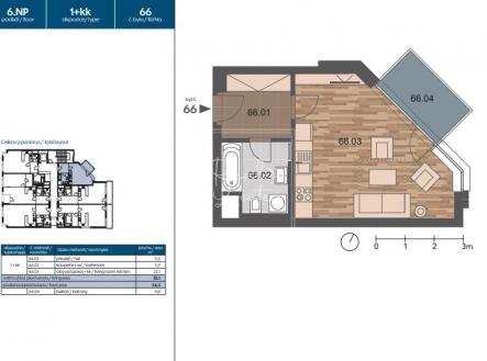 Loko_56, 66, 76 | Pronájem bytu, 1+kk, 34 m²