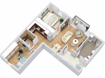 3D Půdorys | Prodej bytu, 3+kk, 66 m²