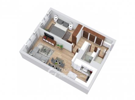 Floorplan letterhead - 090924a - 1. Floor - 3D Floor Plan | Prodej bytu, 2+kk, 43 m²