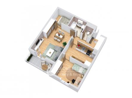 Floorplan letterhead - 160924 - 1. Floor - 3D Floor Plan | Prodej bytu, 2+1, 66 m²