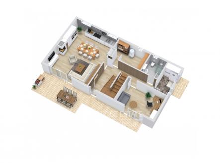 Floorplan letterhead - 101024 - 1. Floor - 3D Floor Plan_uprava | Prodej - dům/vila, 177 m²