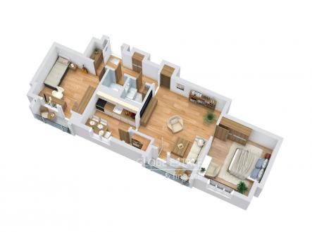 Floorplan letterhead - 19122024 - 1. Floor - 3D Floor Plan | Prodej bytu, 3+1, 67 m²