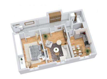 Floorplan letterhead - 170425 - 1b. Floor - 3D Floor Plan | Prodej bytu, 2+1, 64 m²