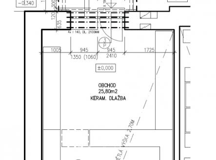 Půdorys | Pronájem - obchodní prostor, 29 m²