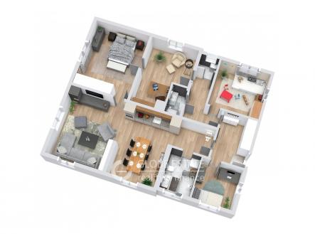Floorplan letterhead - 29092025 - 1a. Floor - 3D Floor Plan | Prodej bytu, 5+1, 120 m²