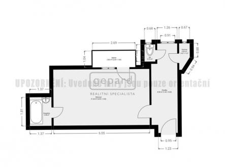 pudorys.jpg | Prodej bytu, 1+1, 38 m²