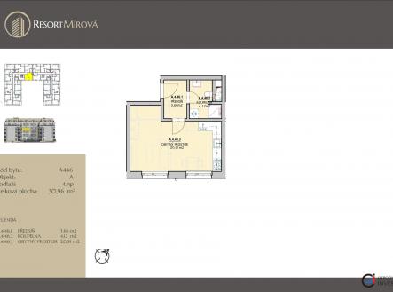 A446 | Prodej bytu, 1+kk, 31 m²