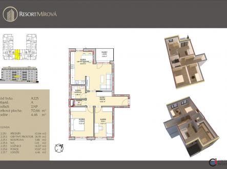A225 | Prodej bytu, 3+kk, 75 m²