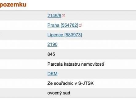 . | Prodej - pozemek pro bydlení, 845 m²